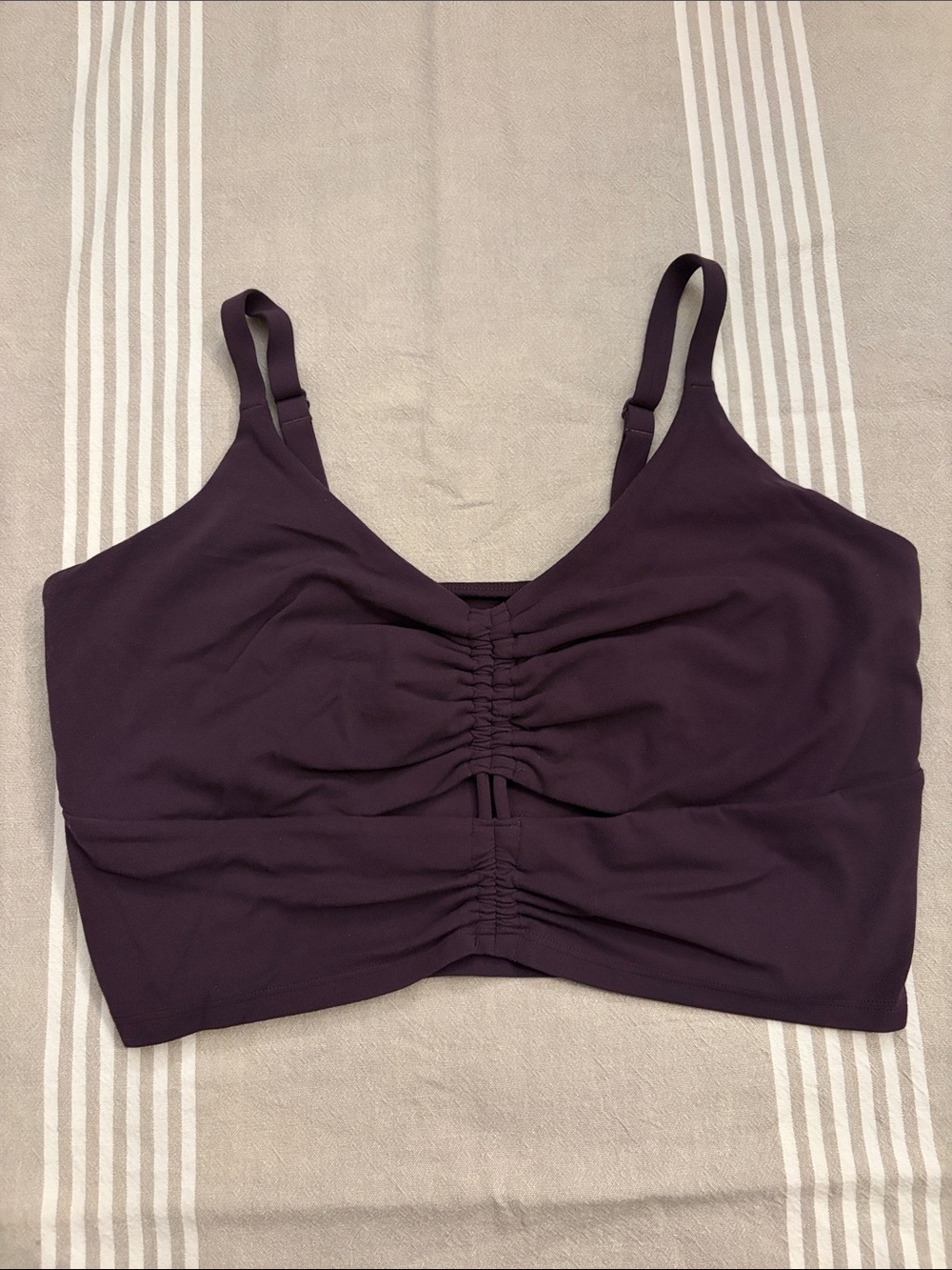 Athleta Dark Purple Cinched Sports Bra